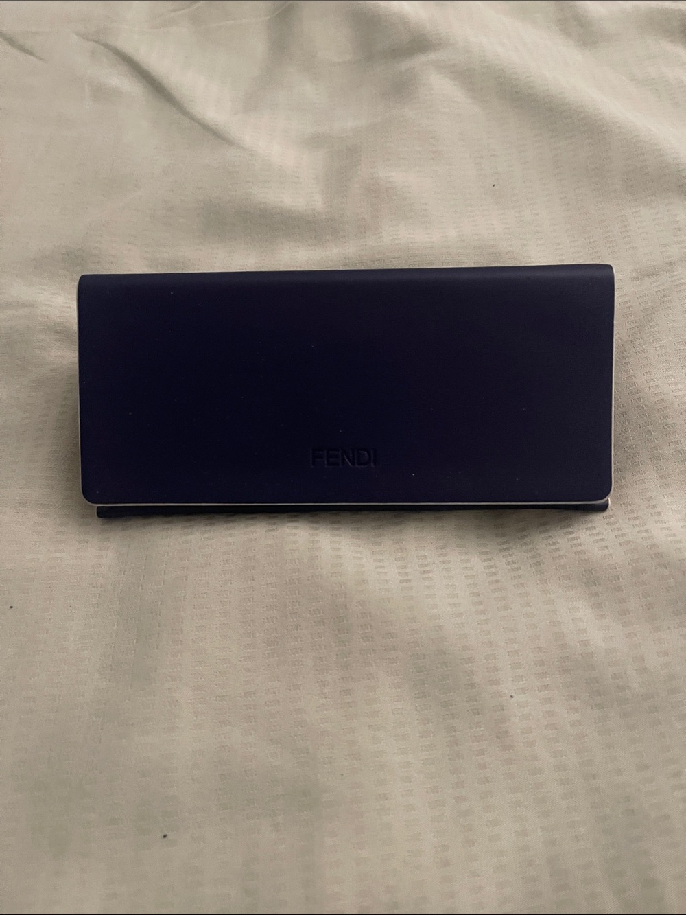 Fendi Navy and Coral Leather Eyeglass Sleeve